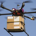 Drone carrying emergency supplies